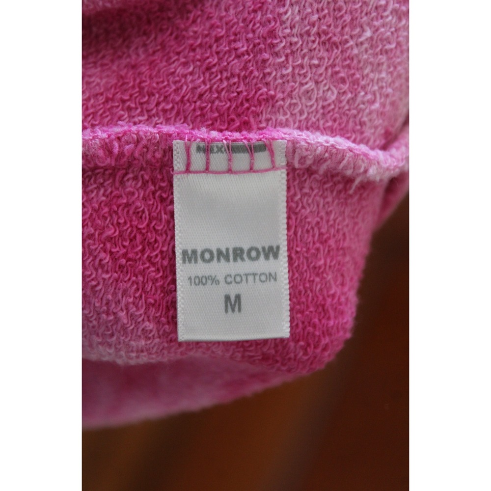 Monrow M Pink Tie Dye Sweatshirt Crewneck Long Sleeve French Terry - Picture 10 of 11